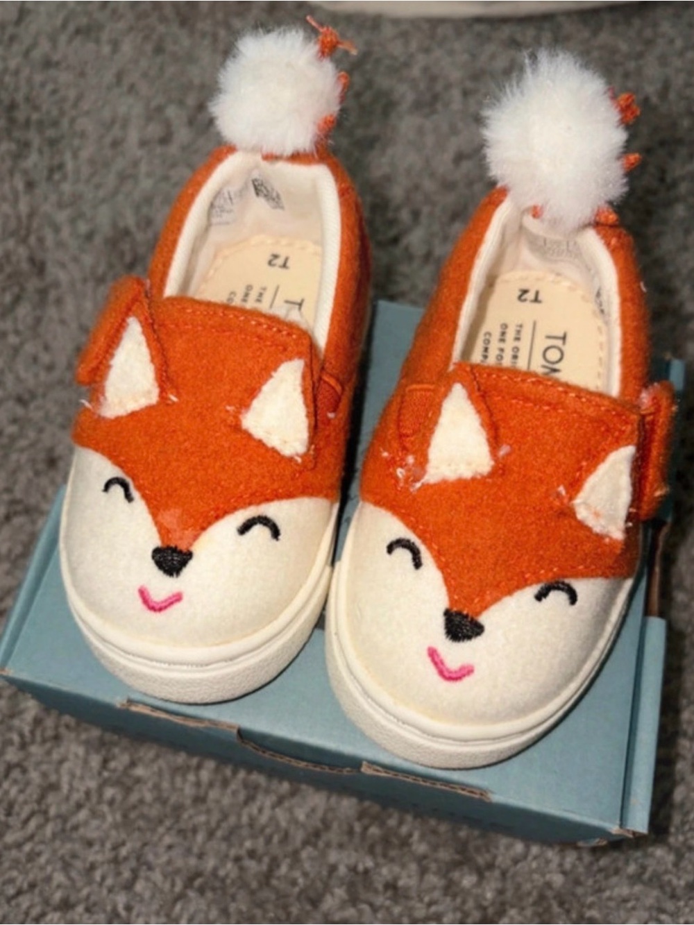 Toms baby Fox Slip-On Sneakers - Orange and White